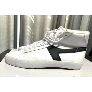 NEW William Rast Men's 9.5 White High‑Top Leather Sneakers Casual Streetwear